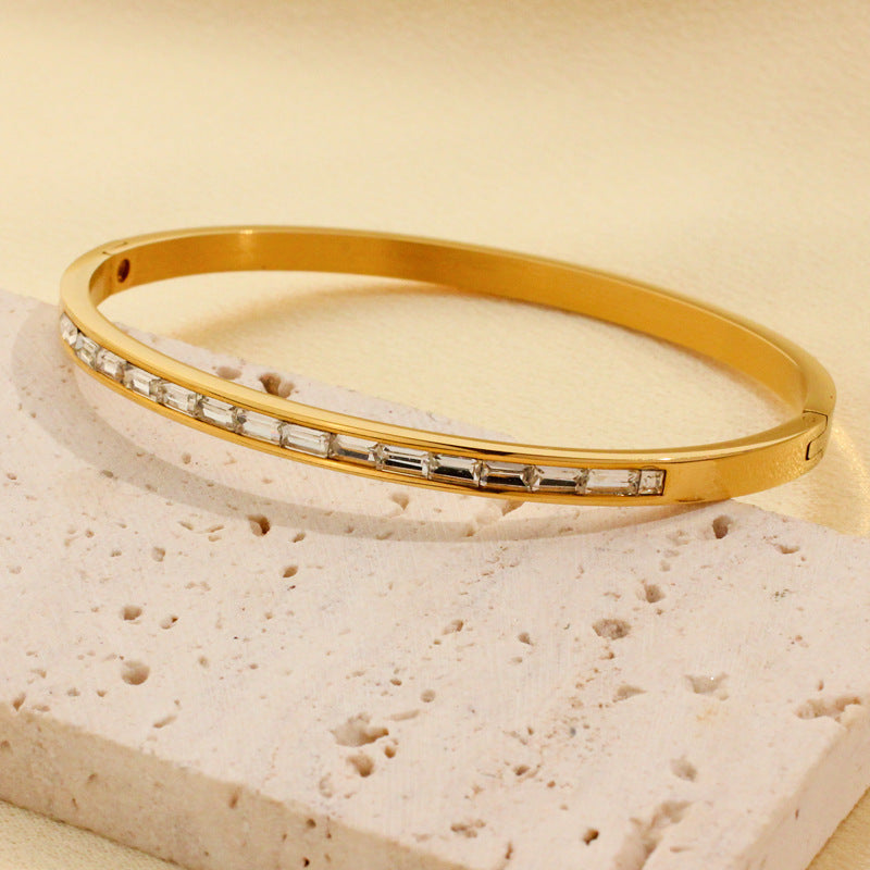 Wholesale Titanium steel diamond-encrusted Bracelet